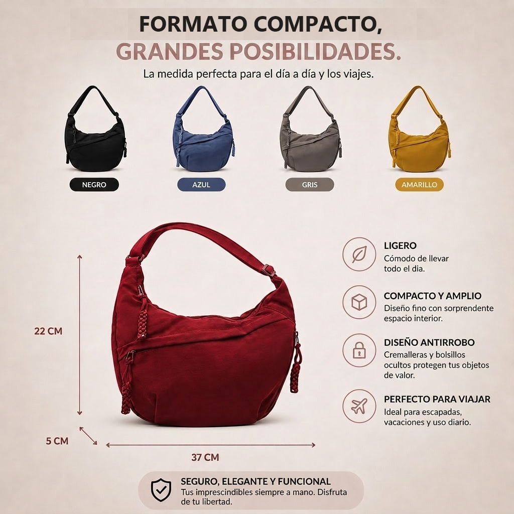 Elena · Bolso de Hombro Beige