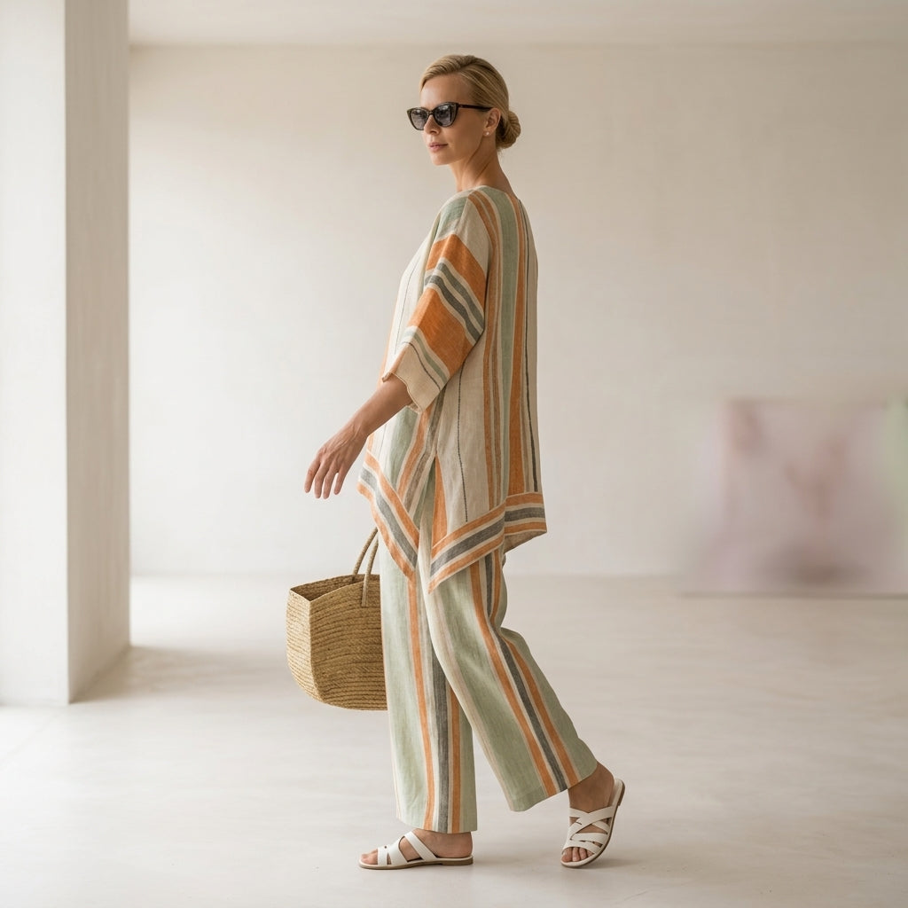 Elisabetta · Conjunto Top Asimétrico y Pantalón Ancho