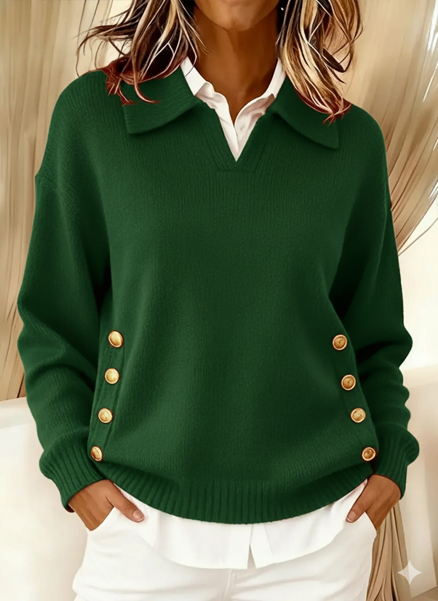 Vicenta · Jersey con cuello polo y botones