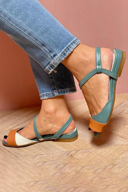 Sandalias slingback de puntera abierta acolchadas en color block