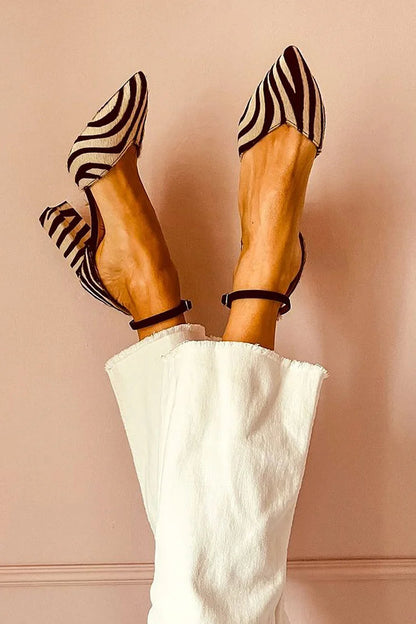 Keren | Zapatos de tacón con punta y estampado de cebra