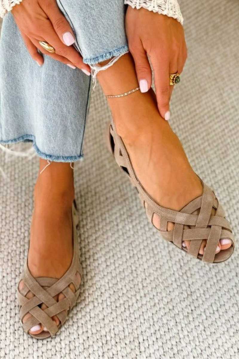 Sandalias de puntera abierta entrelazadas, casuales y planas con tiras cruzadas