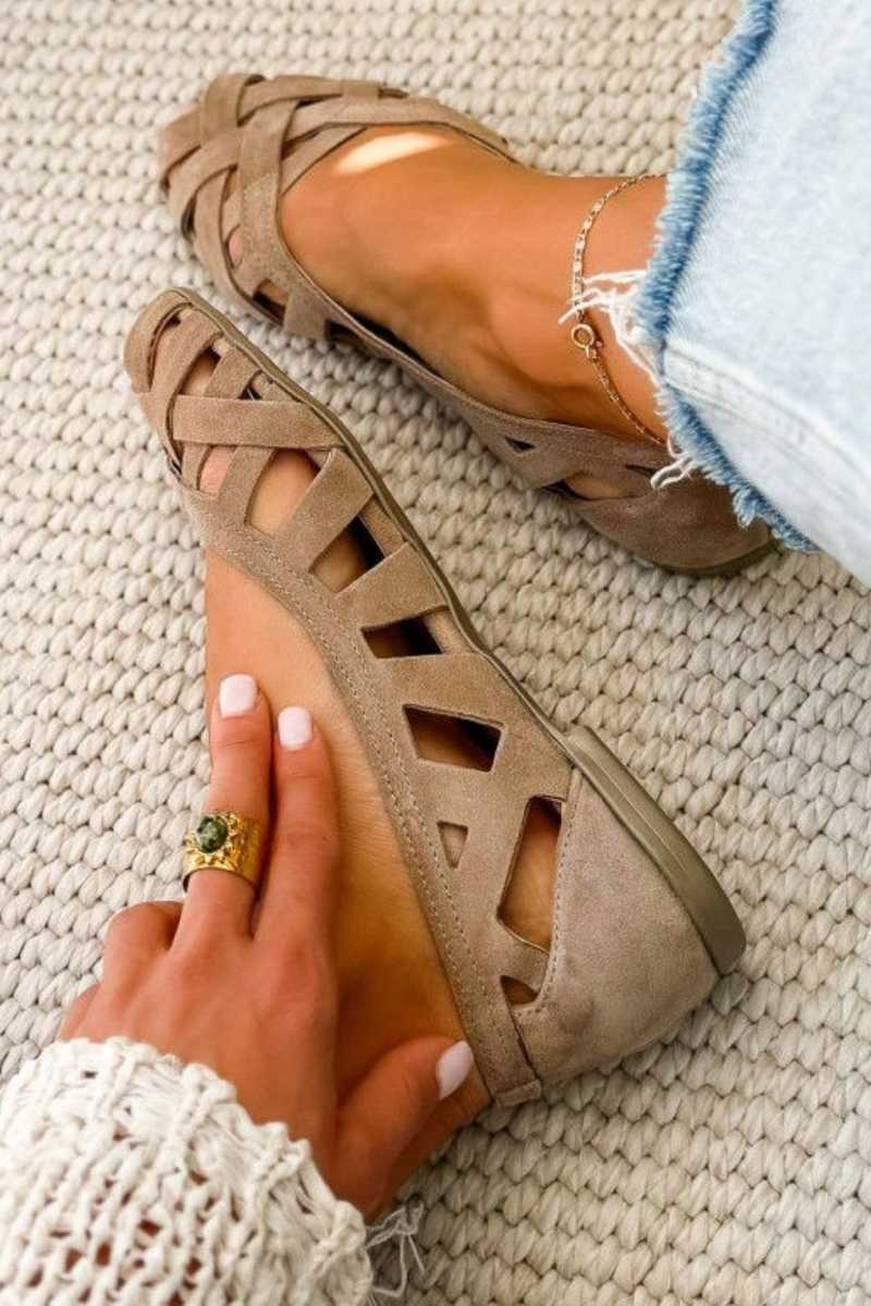 Sandalias de puntera abierta entrelazadas, casuales y planas con tiras cruzadas