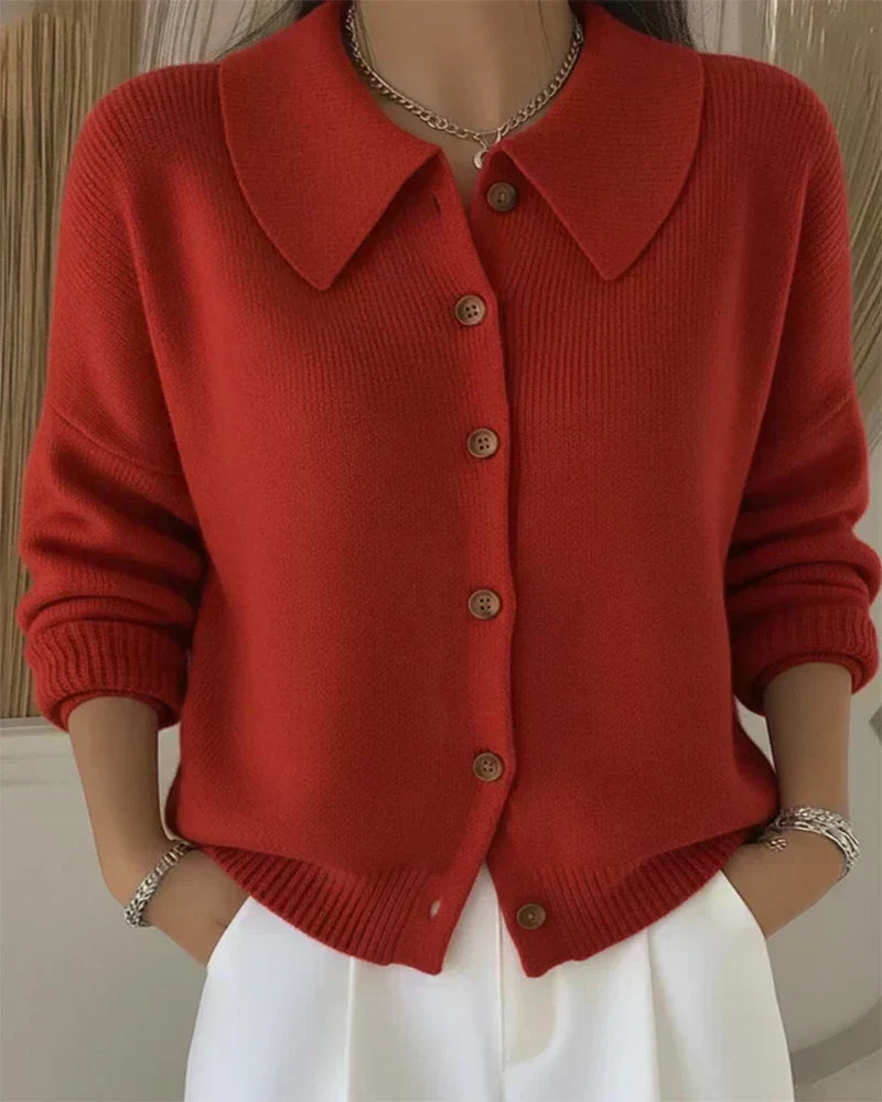 Vega · Cárdigan de punto con cuello camisero