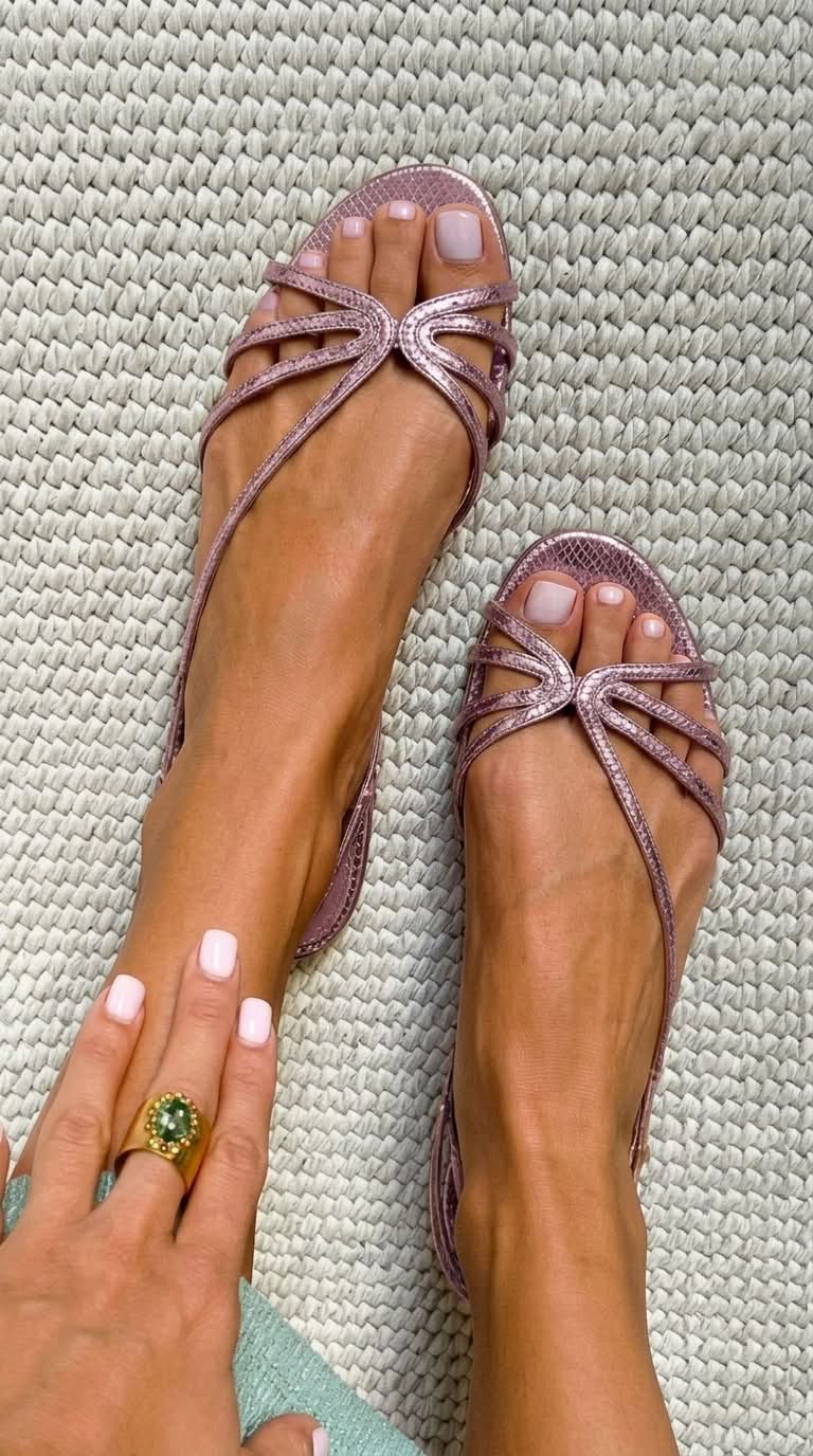 Sandalias de tiras  metalizada