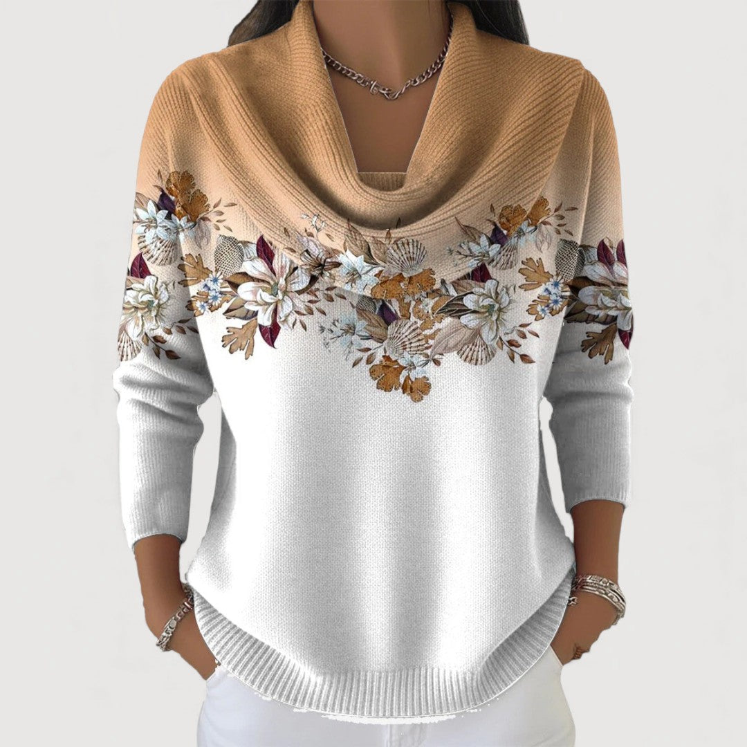 Alba · Jersey floral de cuello alto