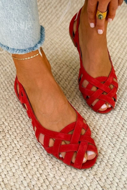 Sandalias de puntera abierta entrelazadas, casuales y planas con tiras cruzadas