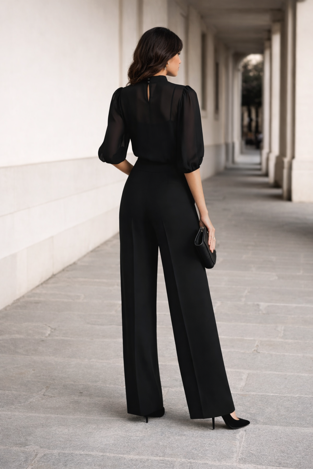 Valentina · Conjunto de tres piezas con pantalón ancho
