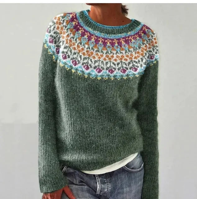 Brigida · Jersey otoñal retro y cómodo