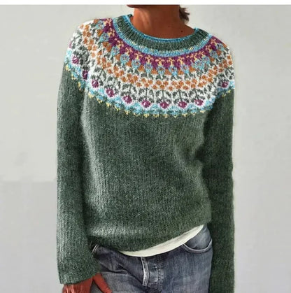 Brigida · Jersey otoñal retro y cómodo