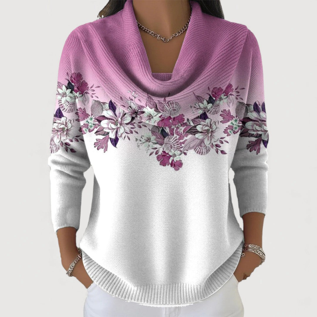 Alba · Jersey floral de cuello alto