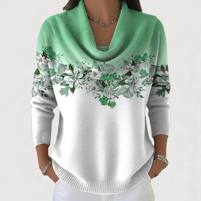 Alba · Jersey floral de cuello alto