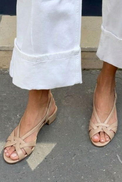 Claire · Sandalias Slingback de Piel Nude — Piel
