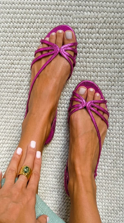 Sandalias de tiras  metalizada