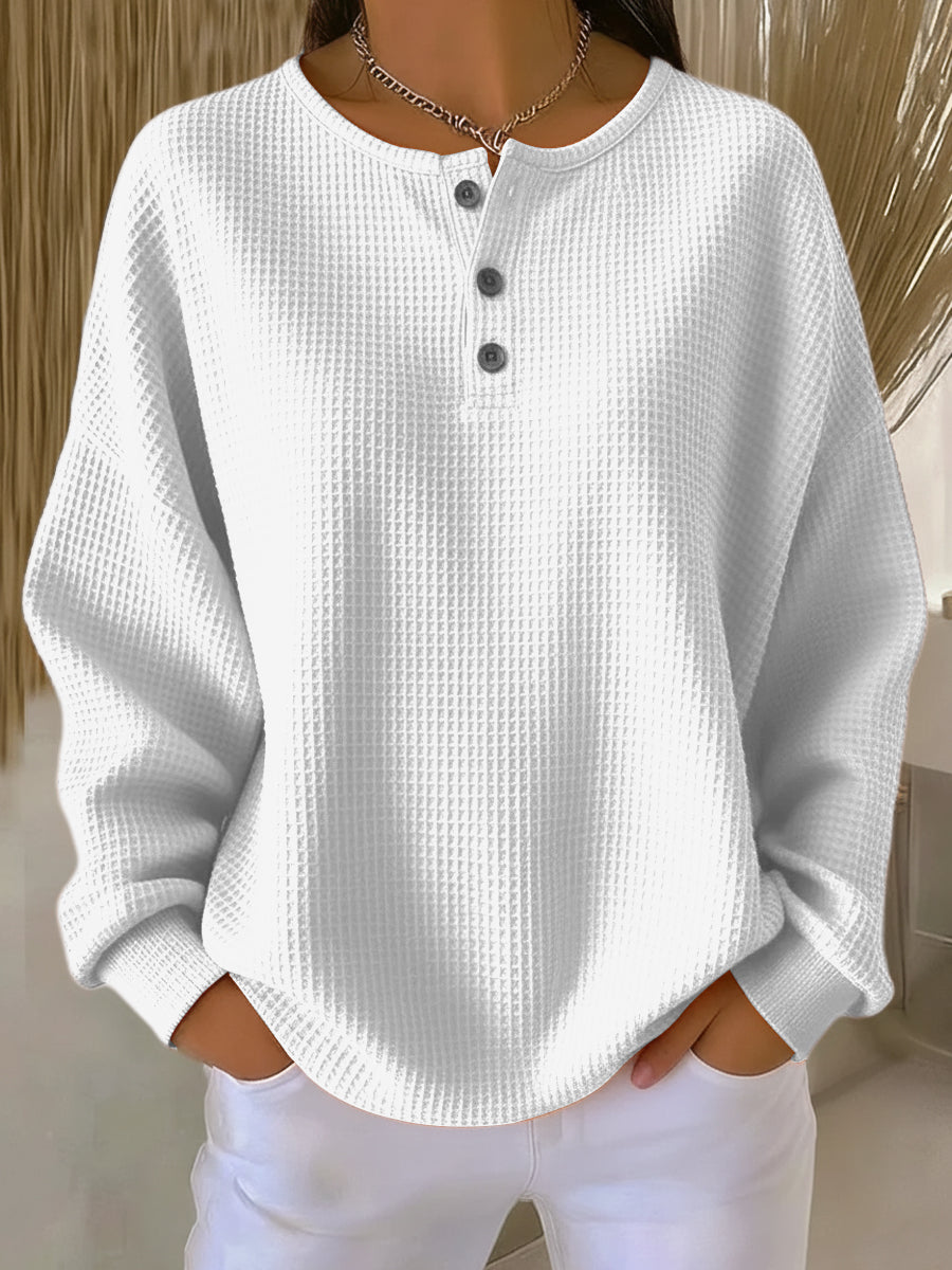 Milagros · Sudadera Henley texturizada