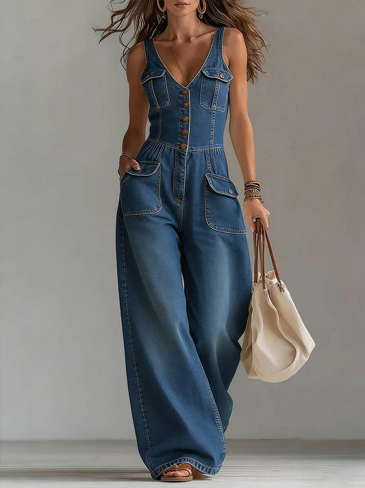 Sofía | Mono de denim de corte relajado