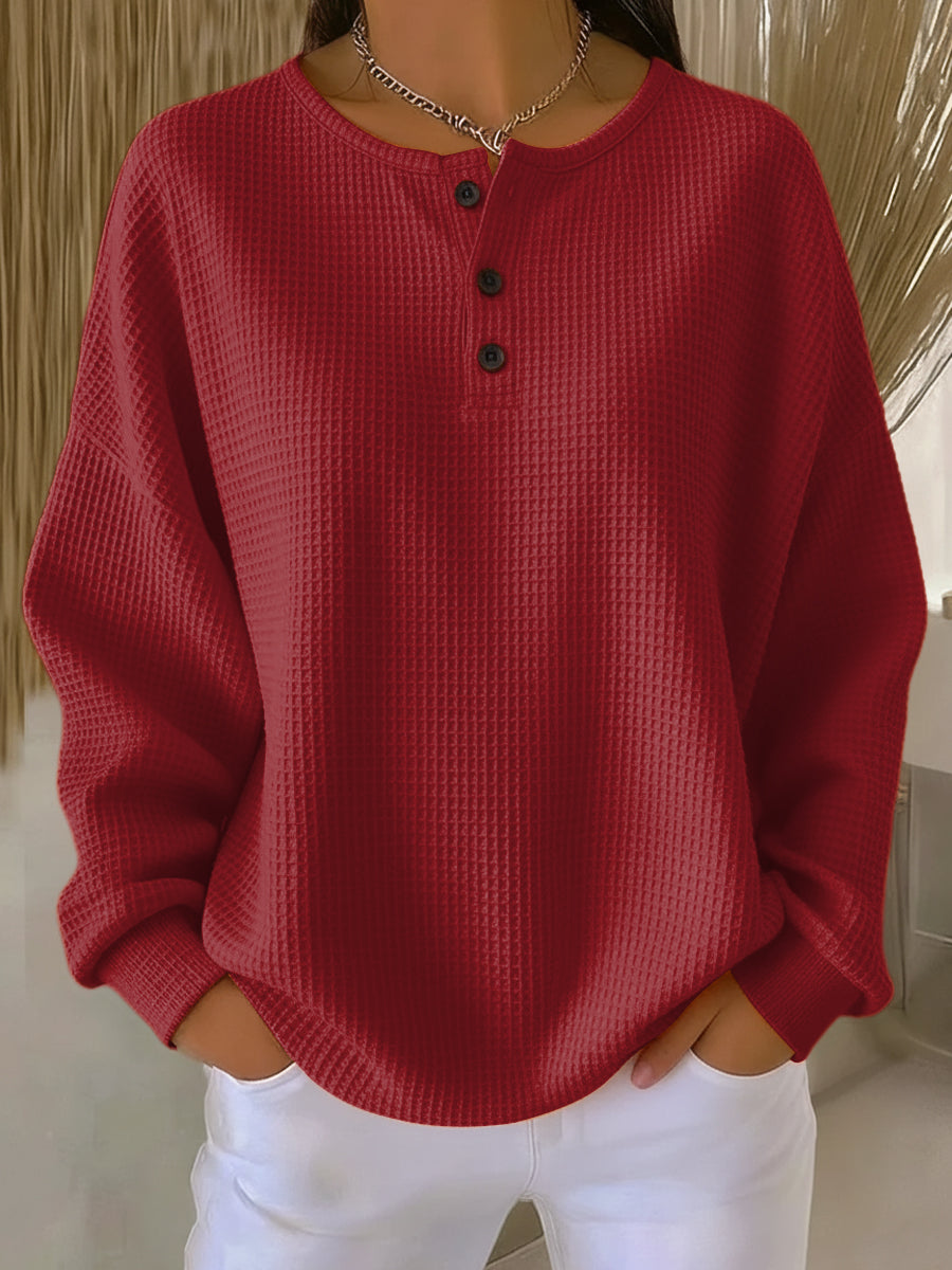 Milagros · Sudadera Henley texturizada