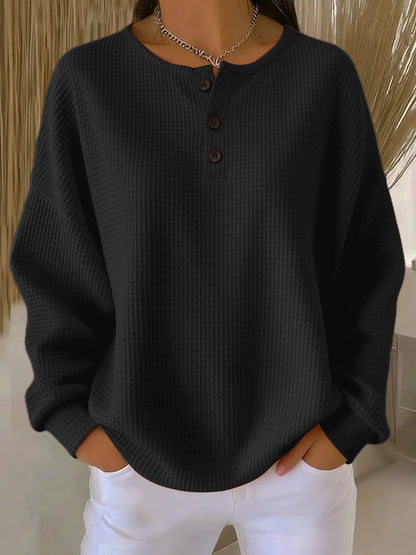 Milagros · Sudadera Henley texturizada