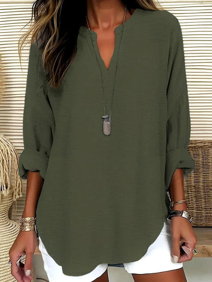 Ines · Blusa de cuello en V en tejido ligero