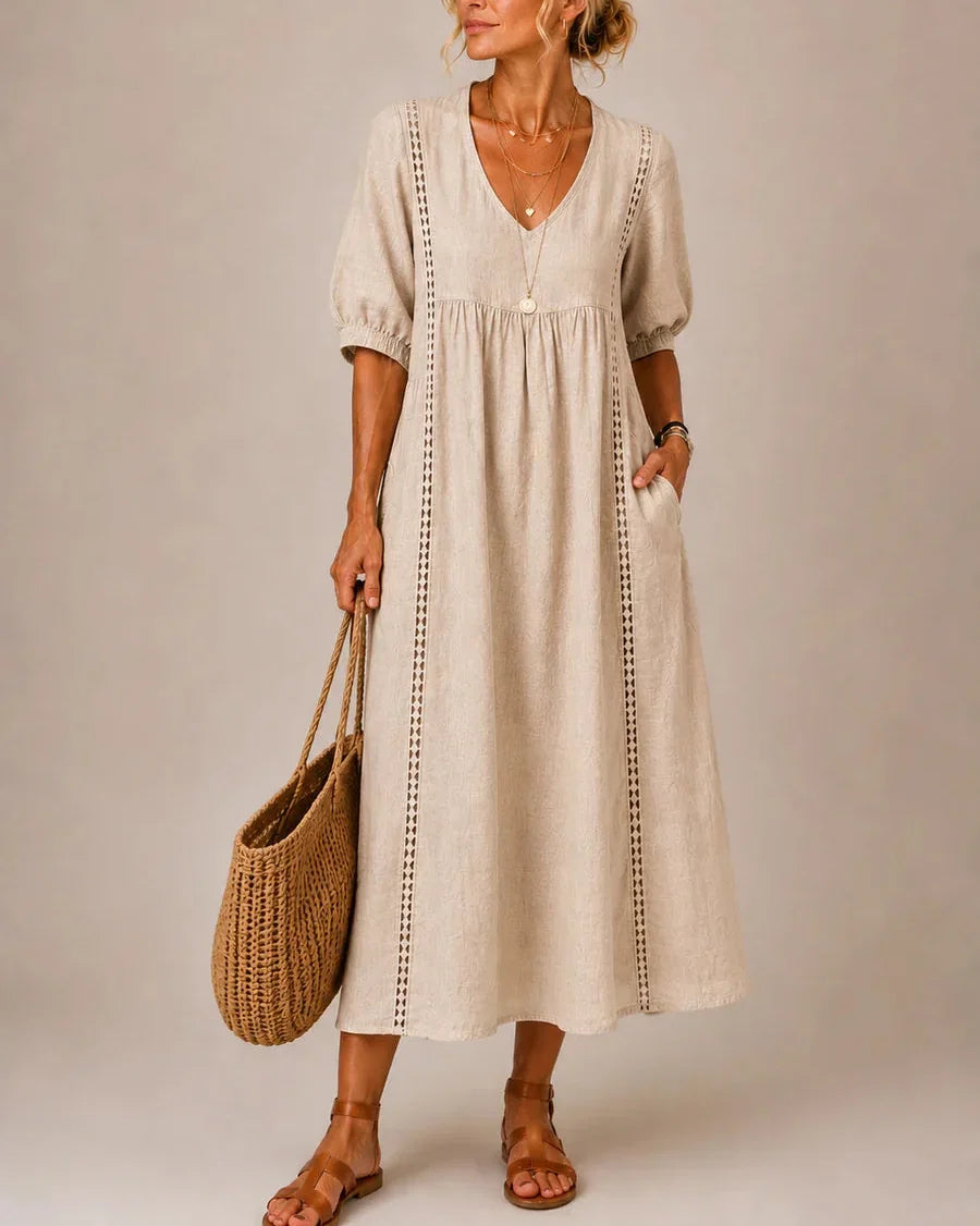 Sefi · Vestido Midi de Verano — Beige
