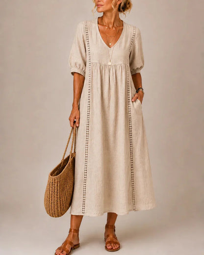 Sefi · Vestido Midi de Verano — Beige