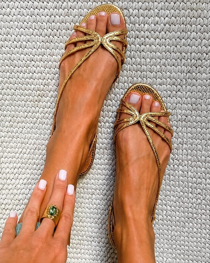 Sandalias de tiras  metalizada
