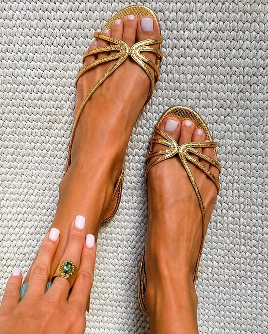 Sandalias de tiras  metalizada