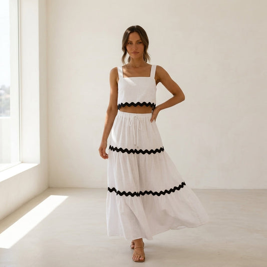 Conjunto Riviera™ Falda Midi + Top Ondas