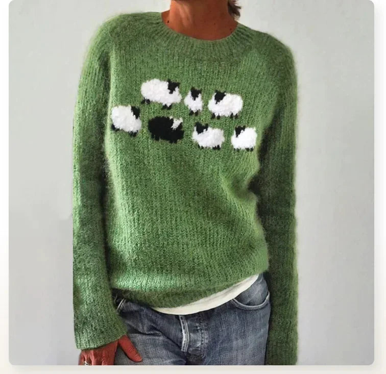 Brigida · Jersey otoñal retro y cómodo