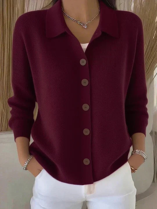 Josefina · Cárdigan de punto con cuello y botones