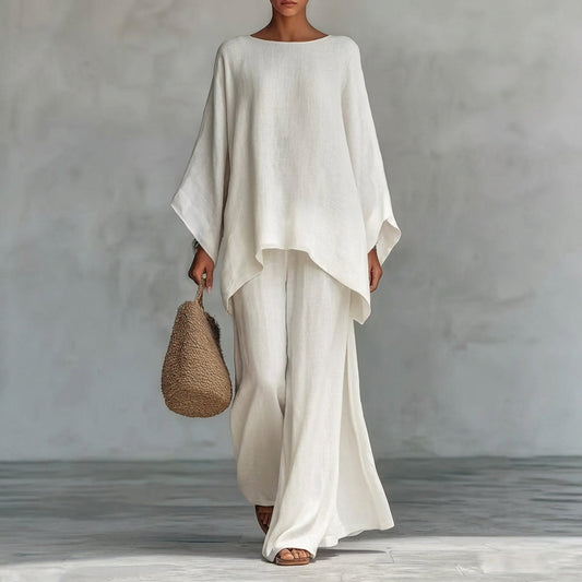 Christine | Conjunto de dos piezas con mangas largas y pantalón de pierna ancha