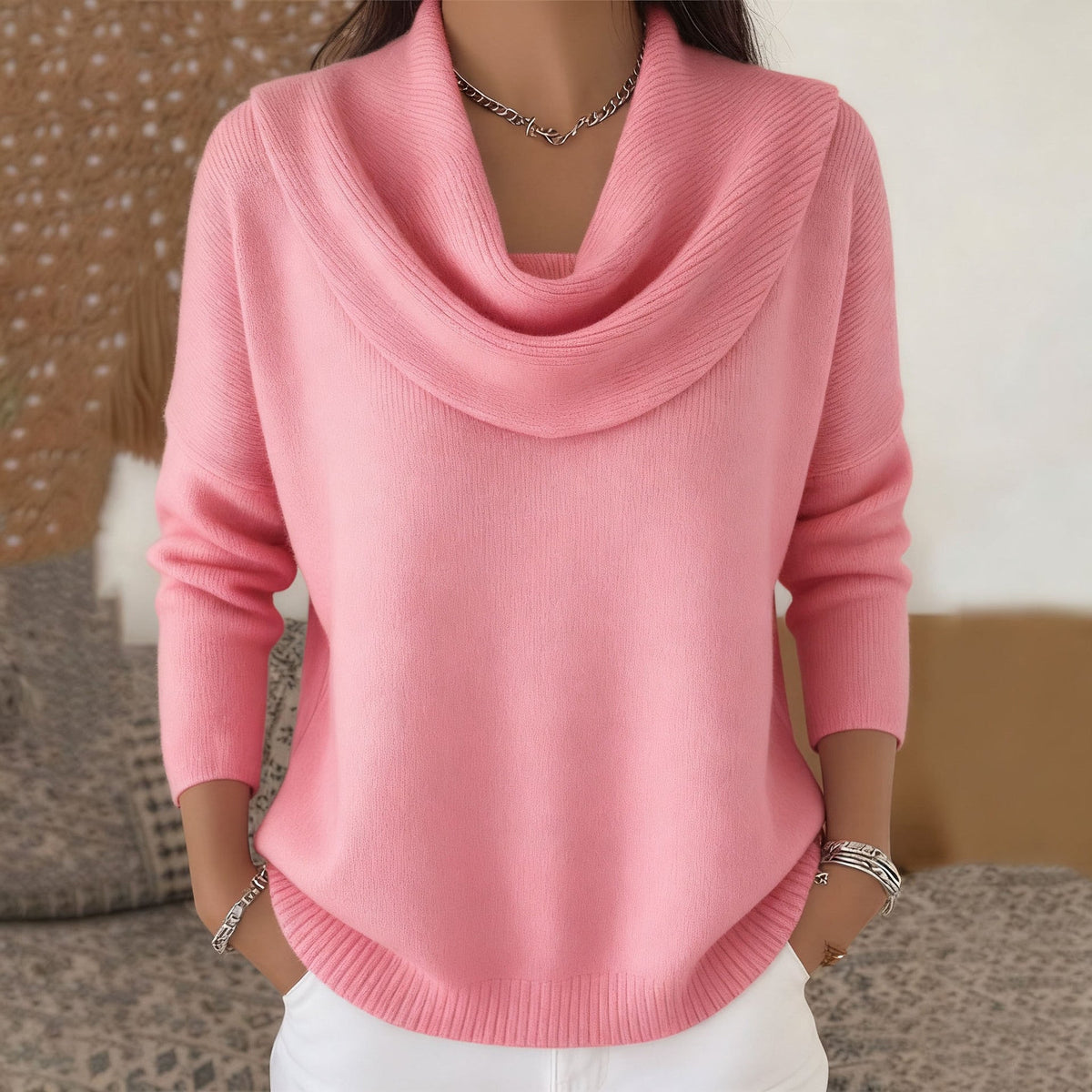 Julia · Jersey con cuello drapeado