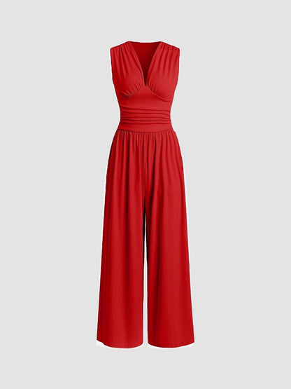 Caridad · Mono elegante sin mangas de pierna ancha