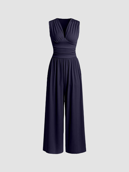 Caridad · Mono elegante sin mangas de pierna ancha