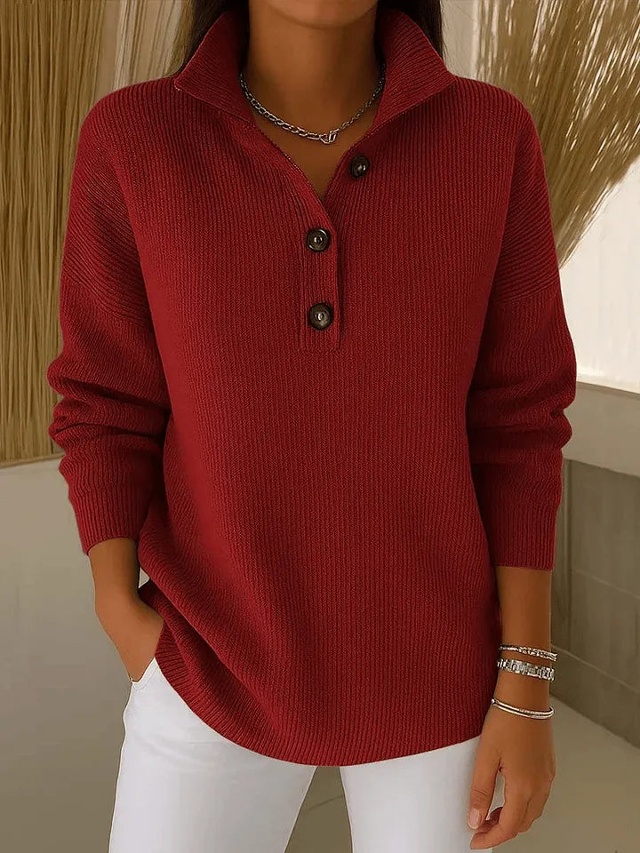 Amparo · Jersey tipo polo con cuello en V