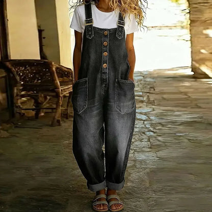 Mae | Mono vintage de algodón suave con efecto denim