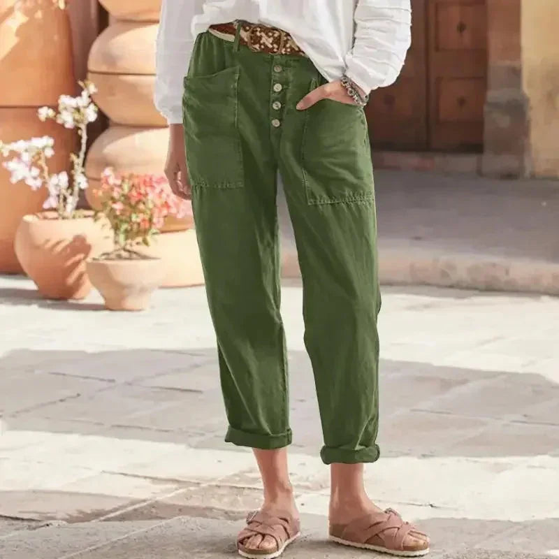Emilia · Pantalones relajados y brillantes