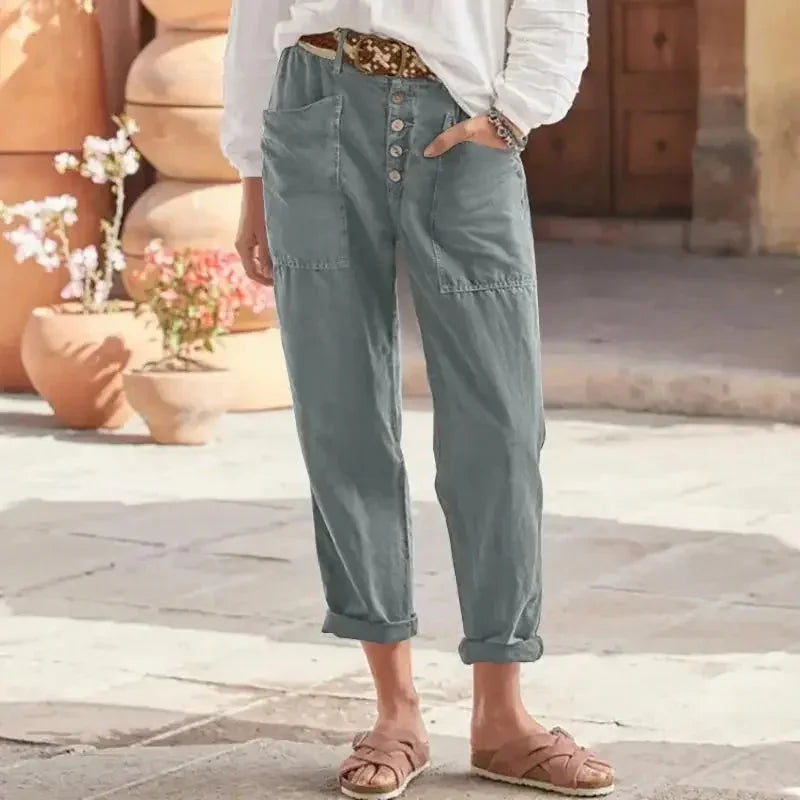 Emilia · Pantalones relajados y brillantes