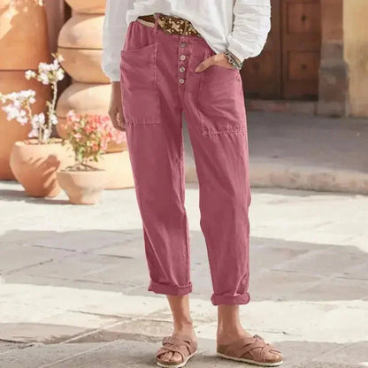 Emilia · Pantalones relajados y brillantes