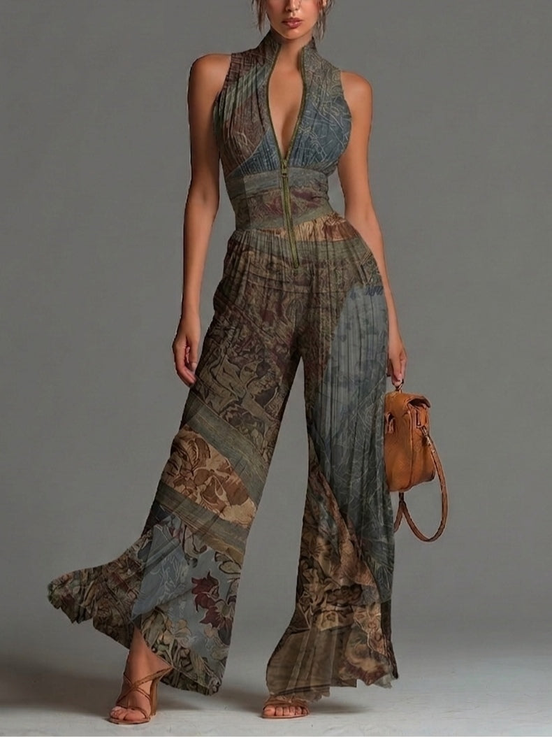 Camille | Mono fluido plisado con estampado bohemio