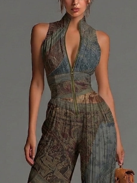 Camille | Mono fluido plisado con estampado bohemio
