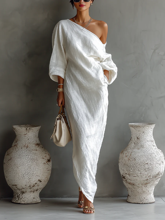 Elise | Vestido maxi asimétrico y elegante