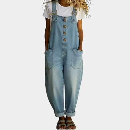 Mae | Mono vintage de algodón suave con efecto denim