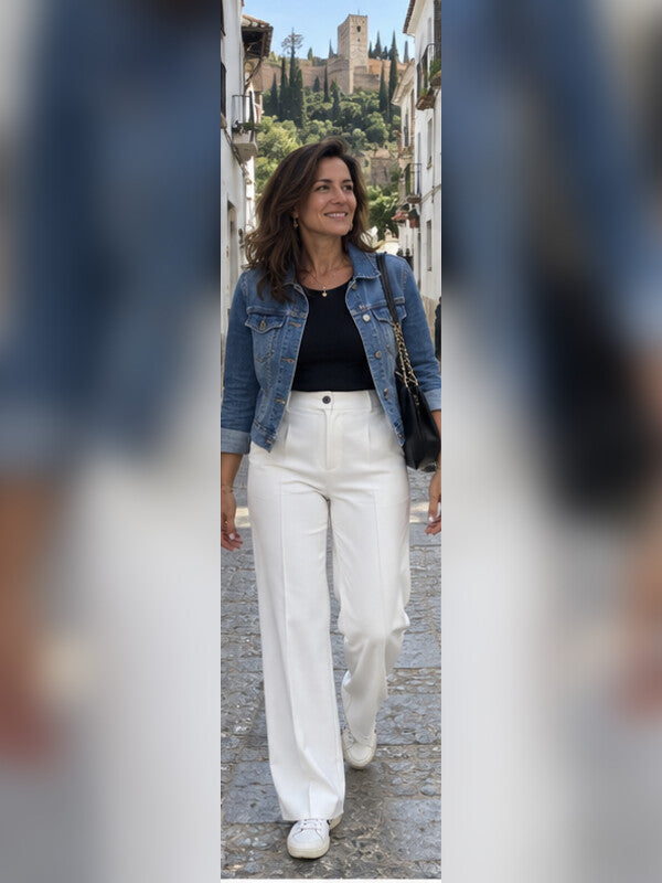 Foto de clienta con pantalones Alessia