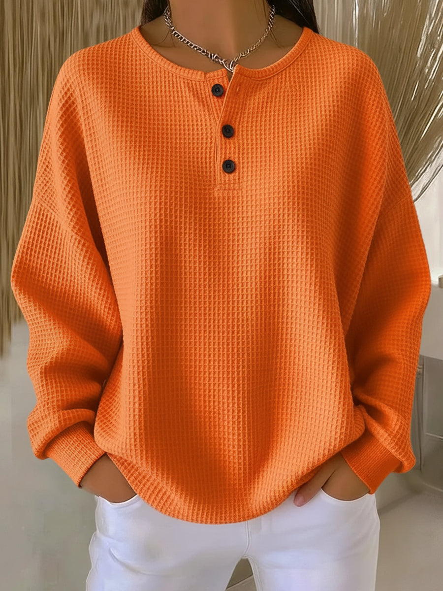 Milagros · Sudadera Henley texturizada