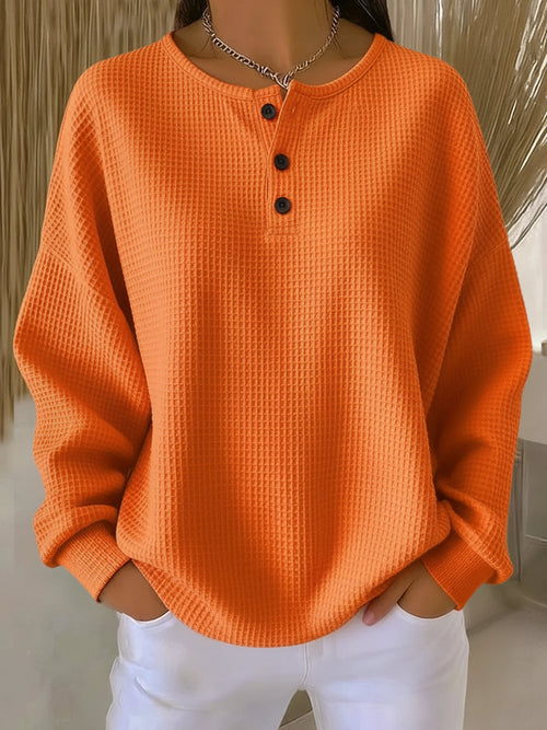 Milagros · Sudadera Henley texturizada