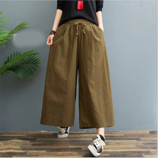 AMELINA – PANTALONES DE LINO PLISADO CON AJUSTE CÓMODO