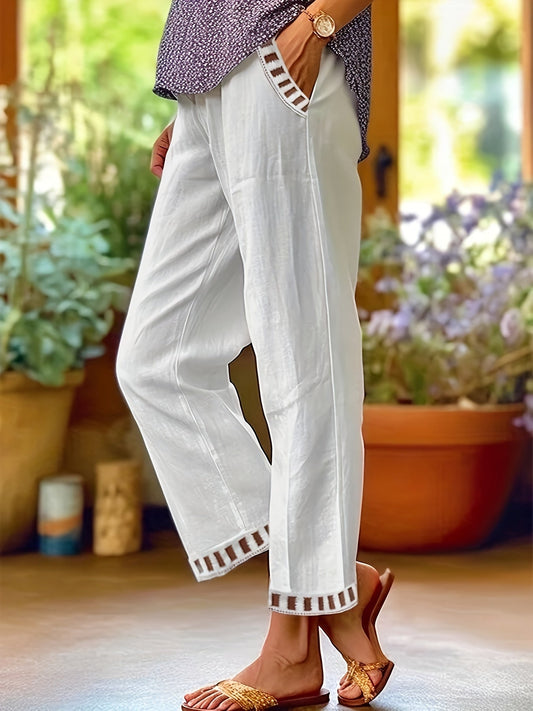 Wren – Pantalones cropped de corte relajado con detalles en contraste