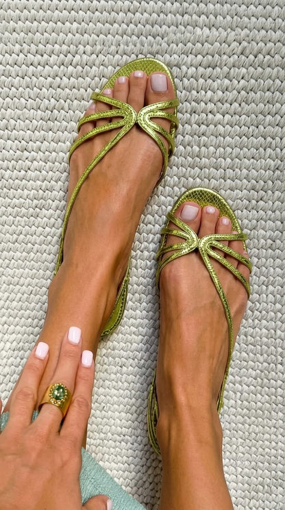 Sandalias de tiras  metalizada