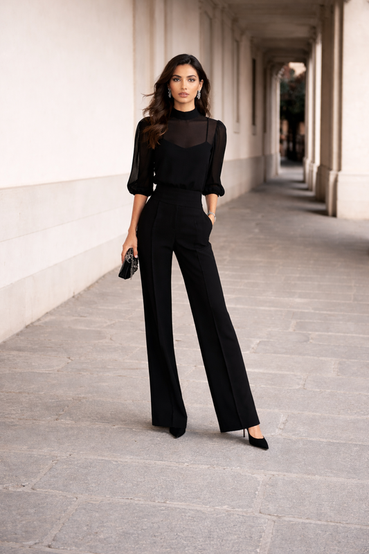Valentina · Conjunto de tres piezas con pantalón ancho
